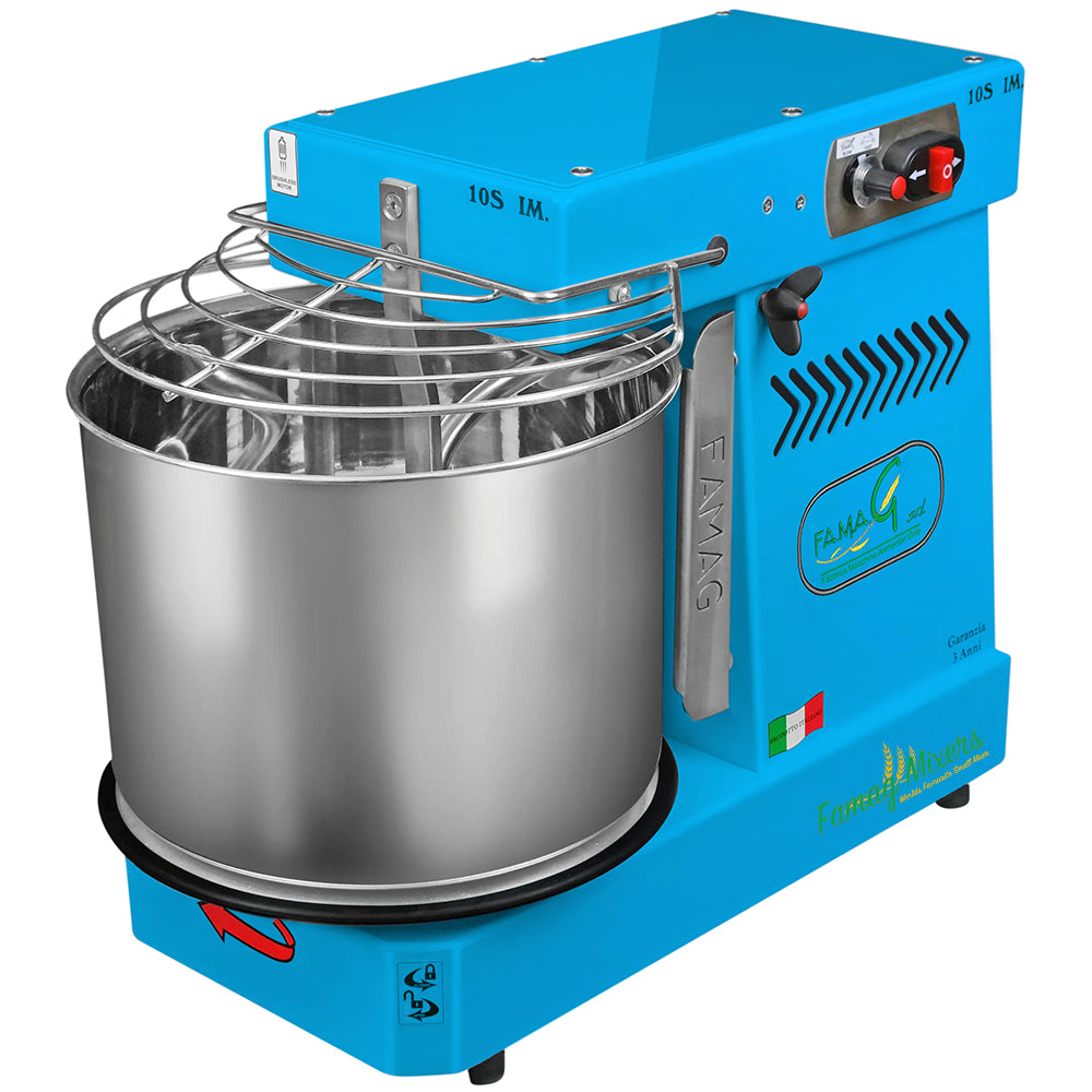 Famag IM10-S High Hydration Removable Bowl Spiral Dough Mixer - Azzurro