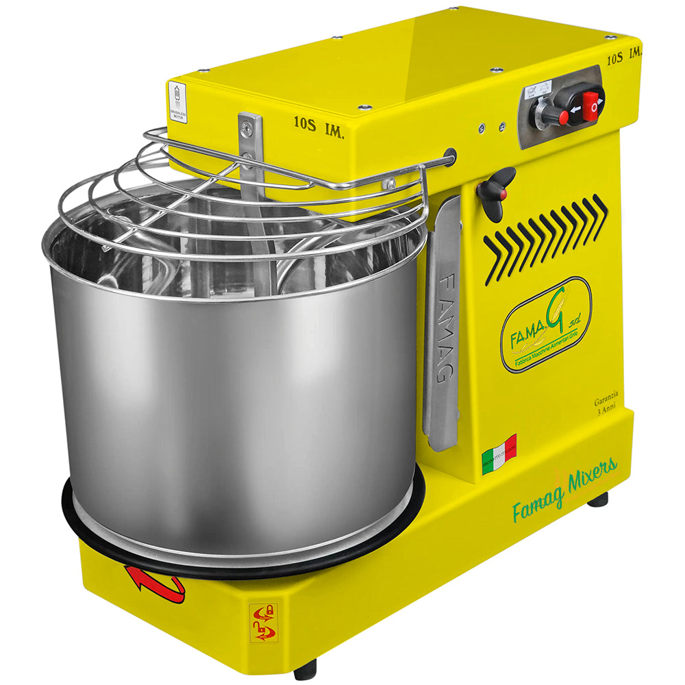 Famag IM10-S High Hydration Removable Bowl Spiral Dough Mixer - Mustard