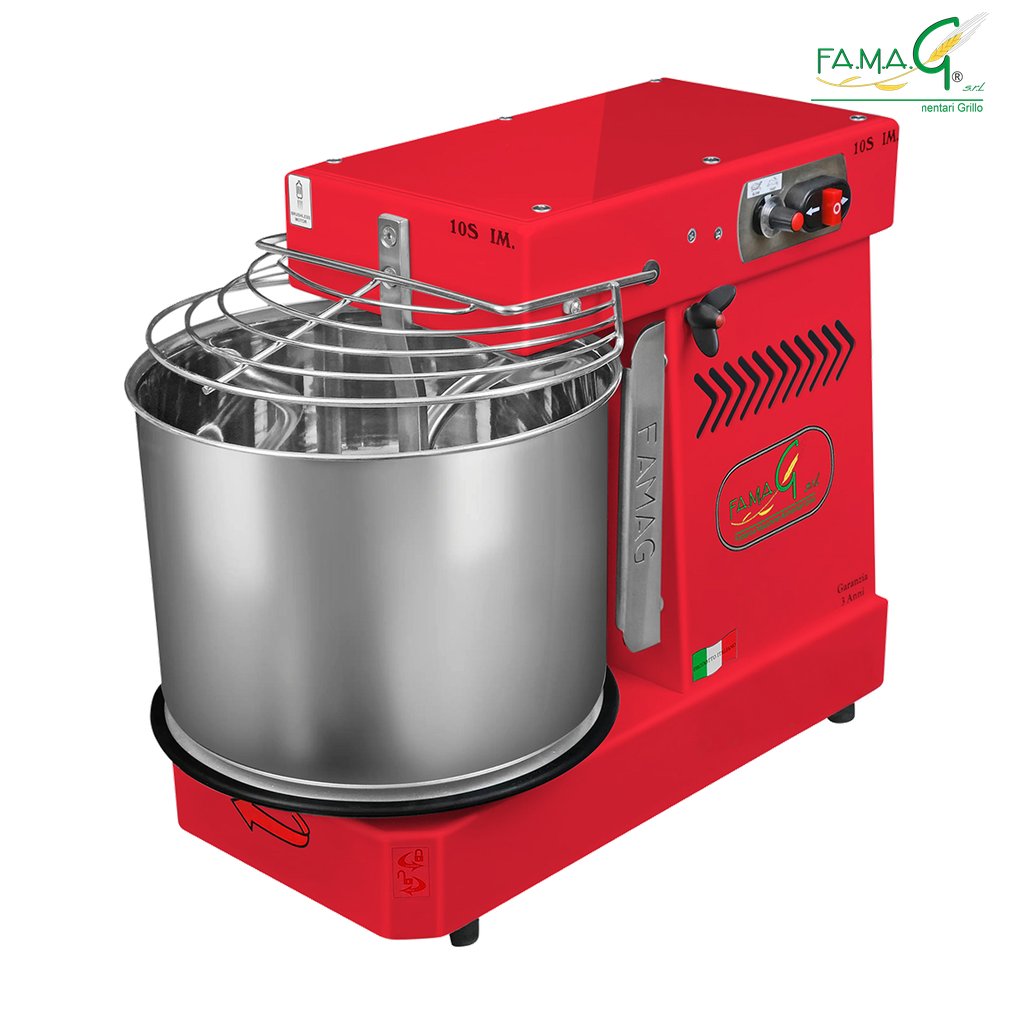 Famag IM10-S High Hydration Removable Bowl Spiral Dough Mixer - Ruby