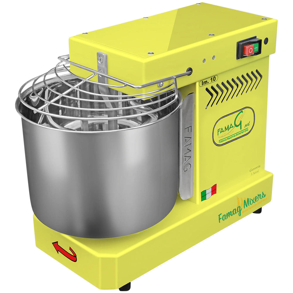 Famag IM10 Single Speed Spiral Dough Mixer - Lemon