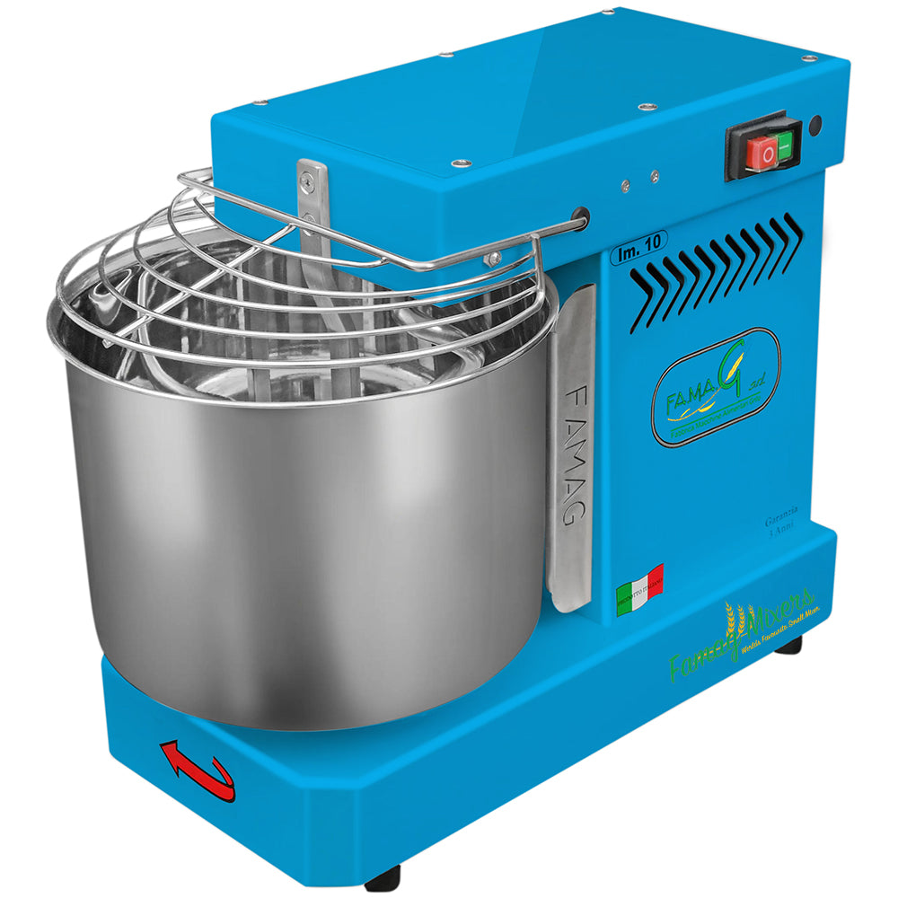 Famag IM10 Single Speed Spiral Dough Mixer - Azzurro