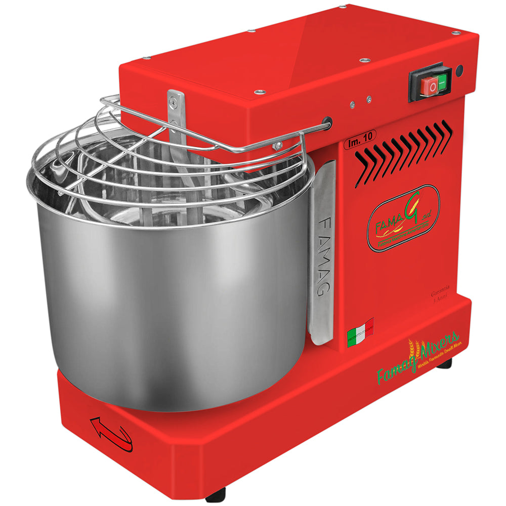 Famag IM10 Single Speed Spiral Dough Mixer - Maraschino