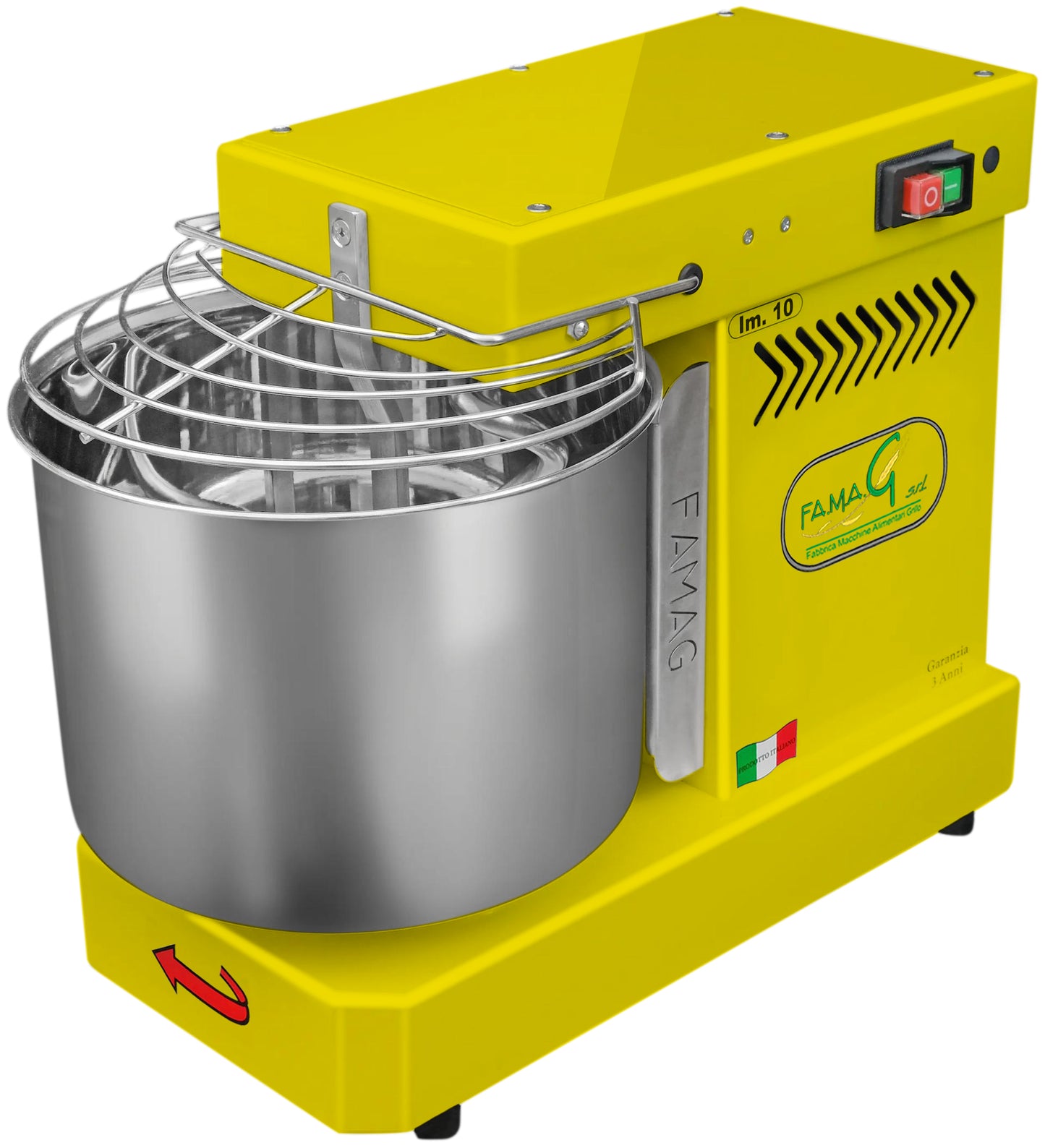 Famag IM10 Single Speed Spiral Dough Mixer - Mustard