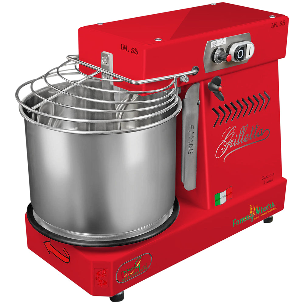 Famag IM5-S 10-Speed Removable Bowl Spiral Dough Mixer - Ruby
