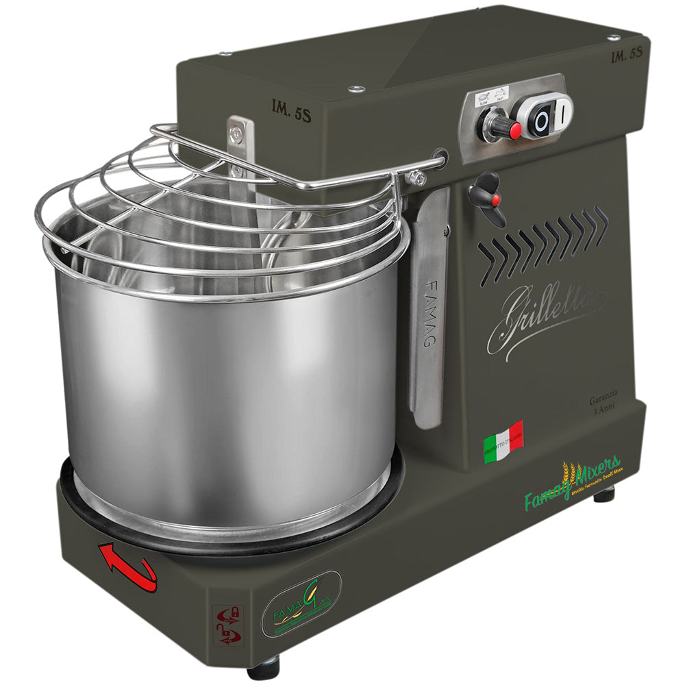 Famag IM5-S 10-Speed Removable Bowl Spiral Dough Mixer - Charcoal