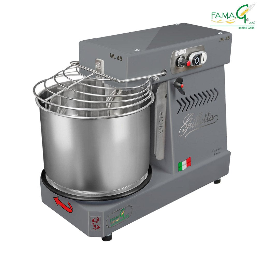 Famag IM5-S 10-Speed Removable Bowl Spiral Dough Mixer - Dark Silver