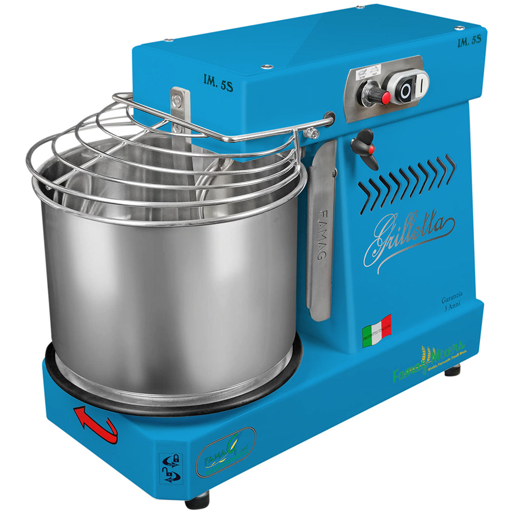 Famag IM5-S 10-Speed Removable Bowl Spiral Dough Mixer - Azzurro