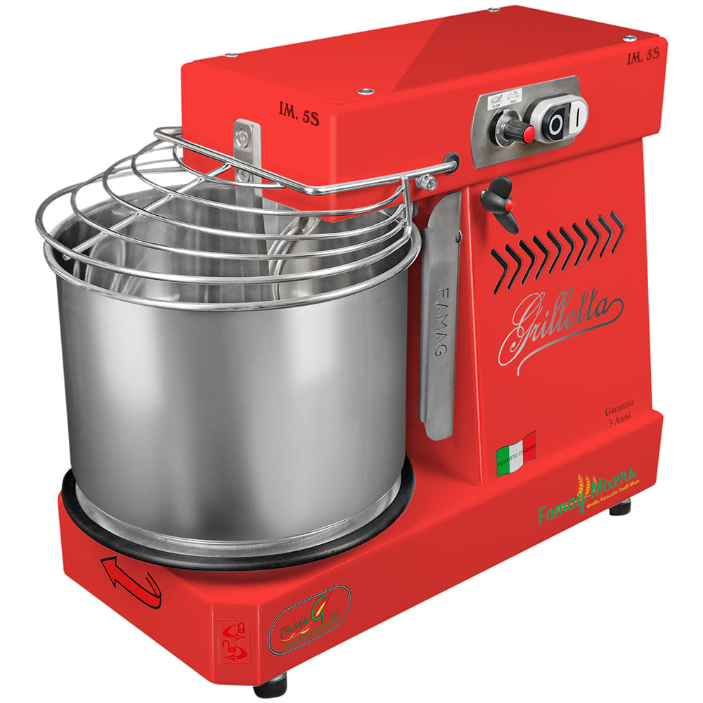 Famag IM5-S 10-Speed Removable Bowl Spiral Dough Mixer - Maraschino