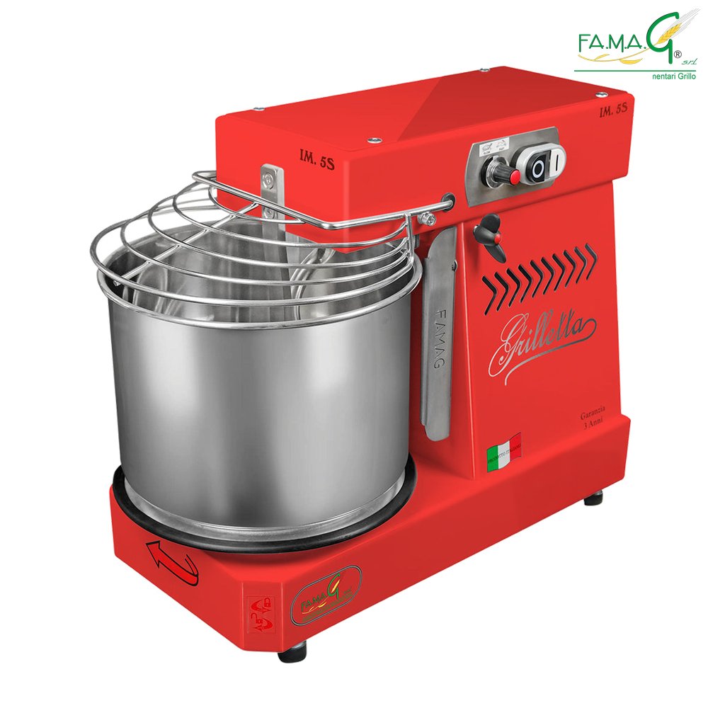 Famag IM5-S 10-Speed Removable Bowl Spiral Dough Mixer - Maraschino