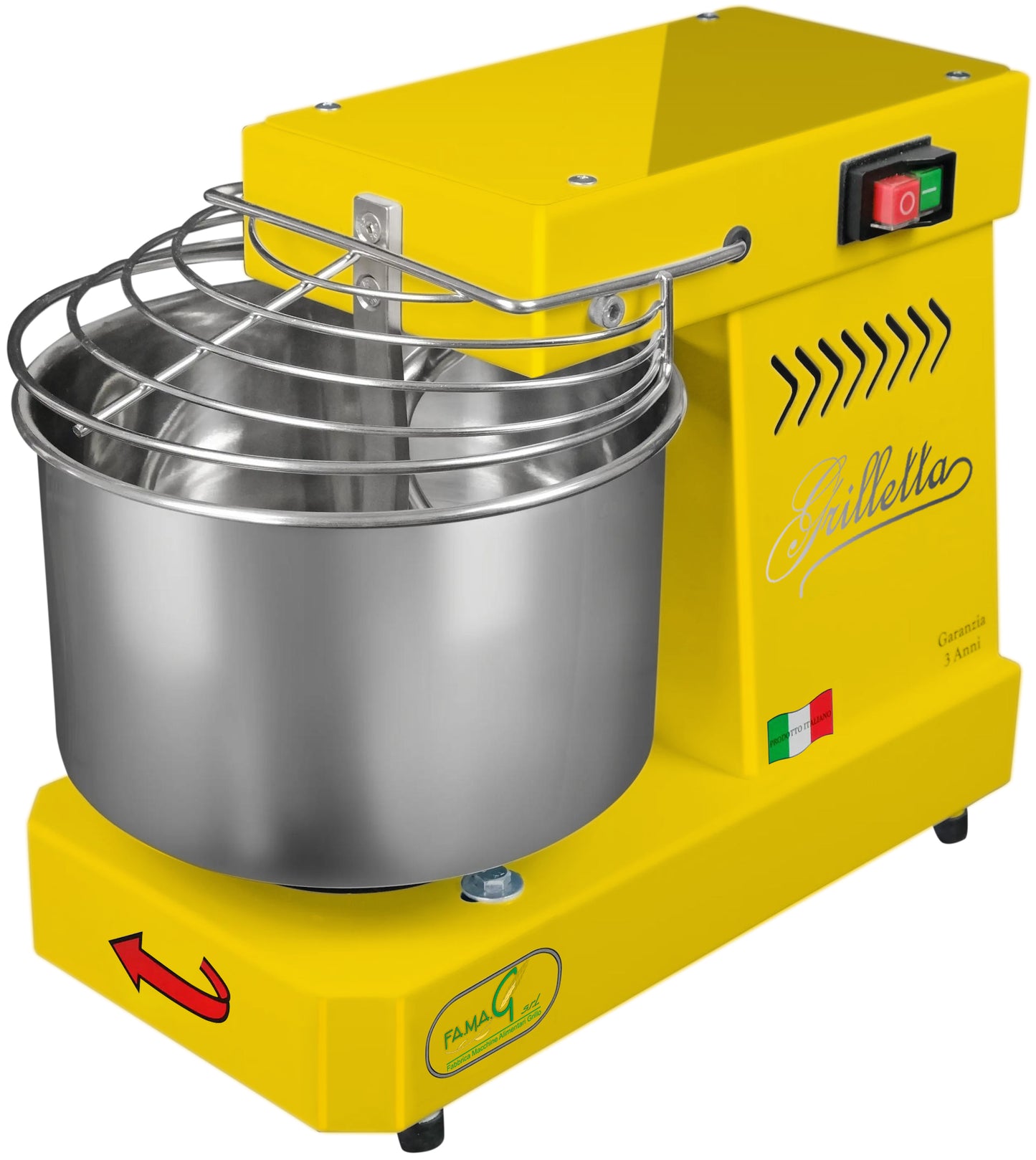 Famag IM5 10-Speed Spiral Dough Mixer - Mustard