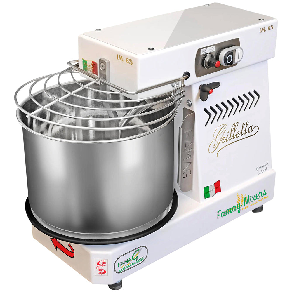 Famag IM6 Single Speed Removable Bowl Spiral Dough Mixer - Arctic White