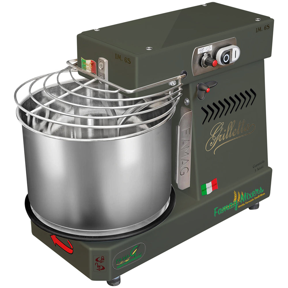 Famag IM6-S 10-Speed Removable Bowl Spiral Dough Mixer - Charcoal