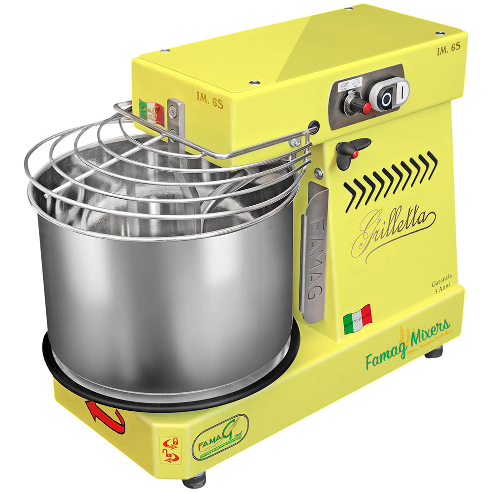 Famag IM6-S 10-Speed Removable Bowl Spiral Dough Mixer - Lemon
