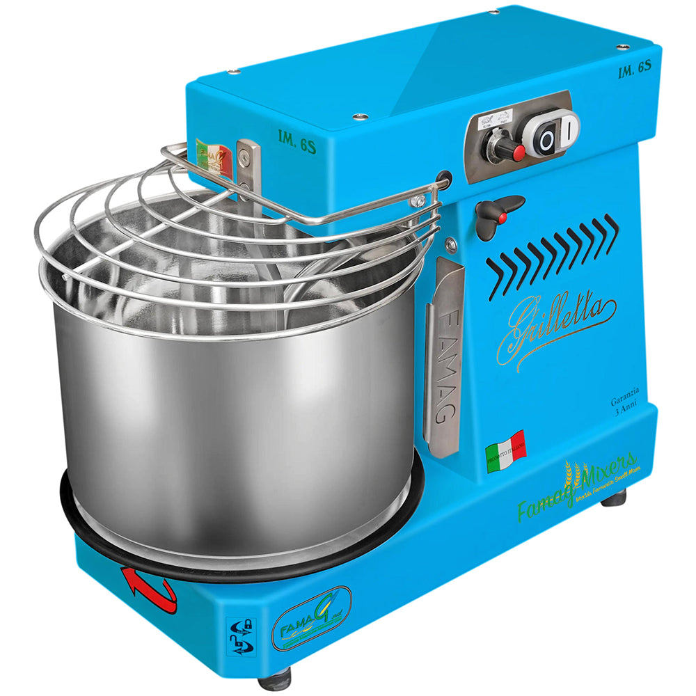 Famag IM6 Single Speed Removable Bowl Spiral Dough Mixer - Azzurro