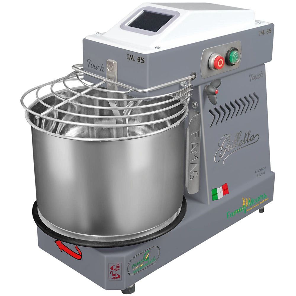Famag IM6-S High Hydration Touch Removable Bowl Spiral Dough Mixer - Dark Silver