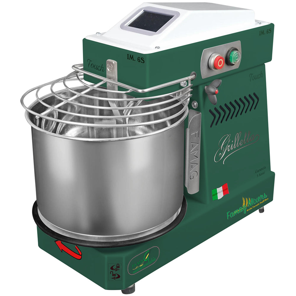 Famag IM6-S High Hydration Touch Removable Bowl Spiral Dough Mixer - Emerald