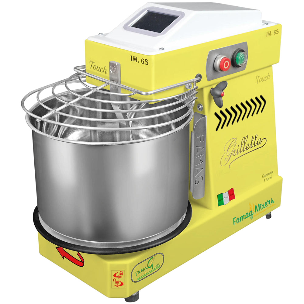 Famag IM6-S High Hydration Touch Removable Bowl Spiral Dough Mixer - Lemon