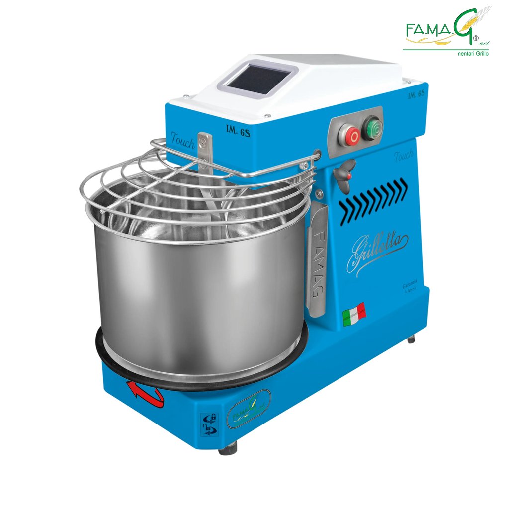 Famag IM6-S High Hydration Touch Removable Bowl Spiral Dough Mixer - Azzurro