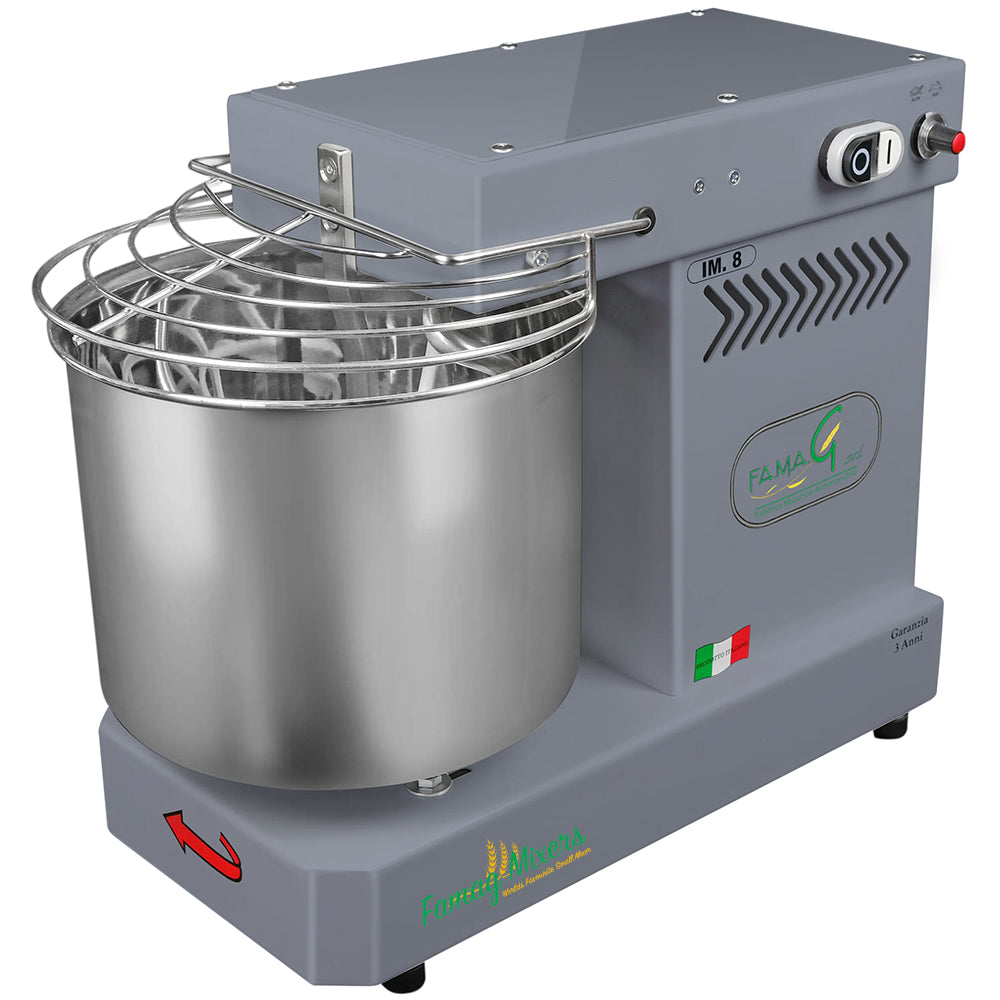 Famag IM8 10-Speed Spiral Dough Mixer - Dark Silver