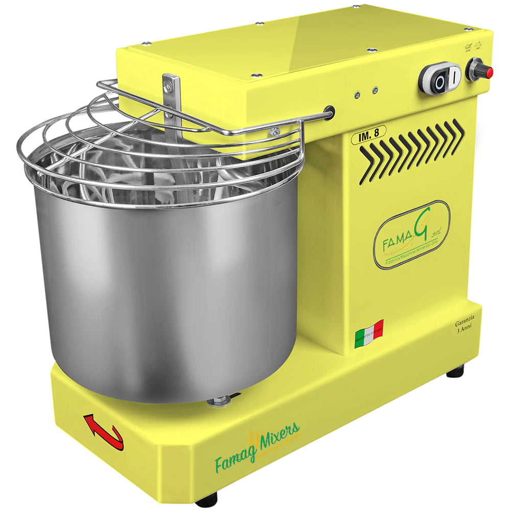 Famag IM8 Single Speed Spiral Dough Mixer - Lemon