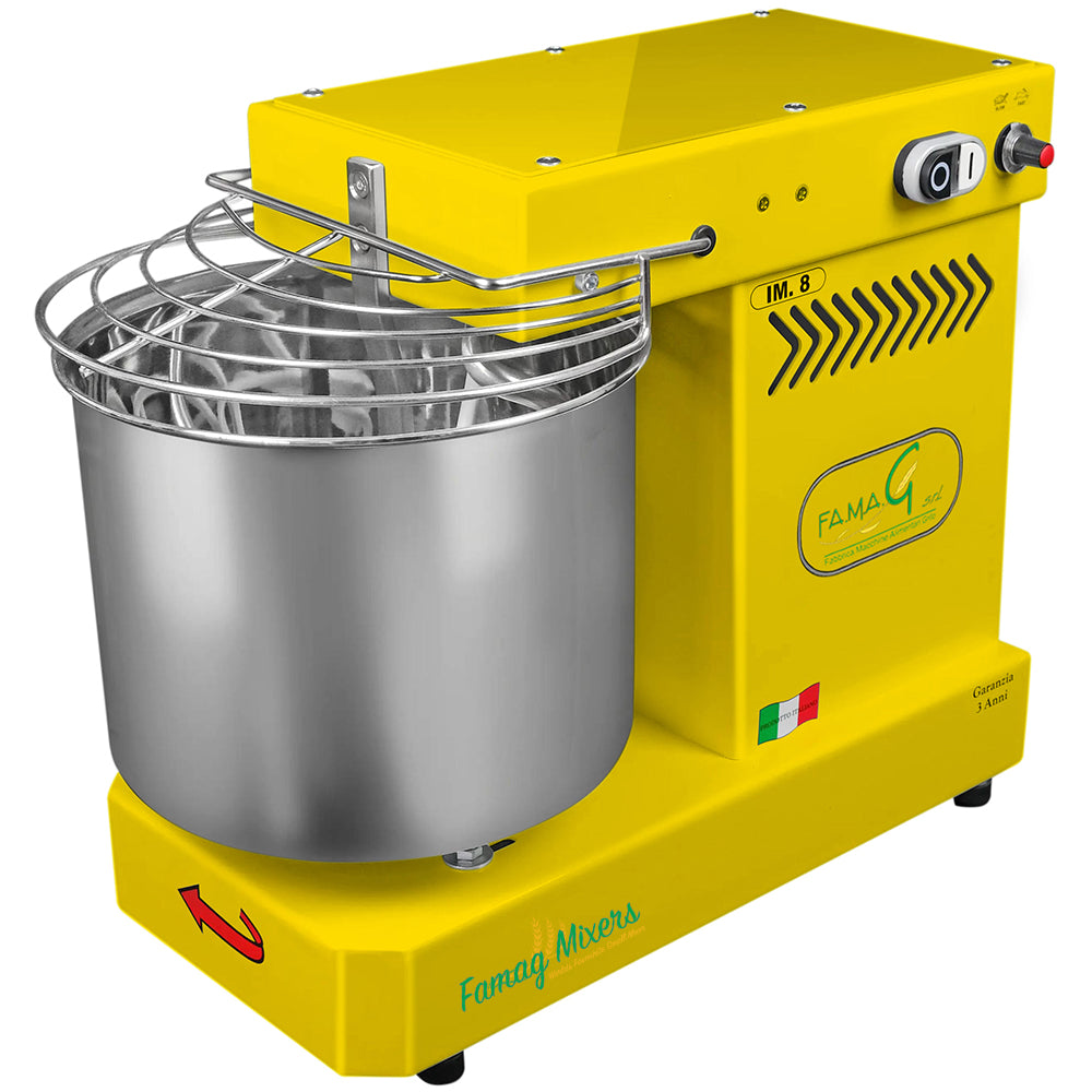 Famag IM8 10-Speed Spiral Dough Mixer - Mustard