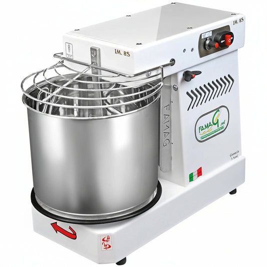 Famag IM8-S 10-Speed Removable Bowl Spiral Dough Mixer - Arctic White