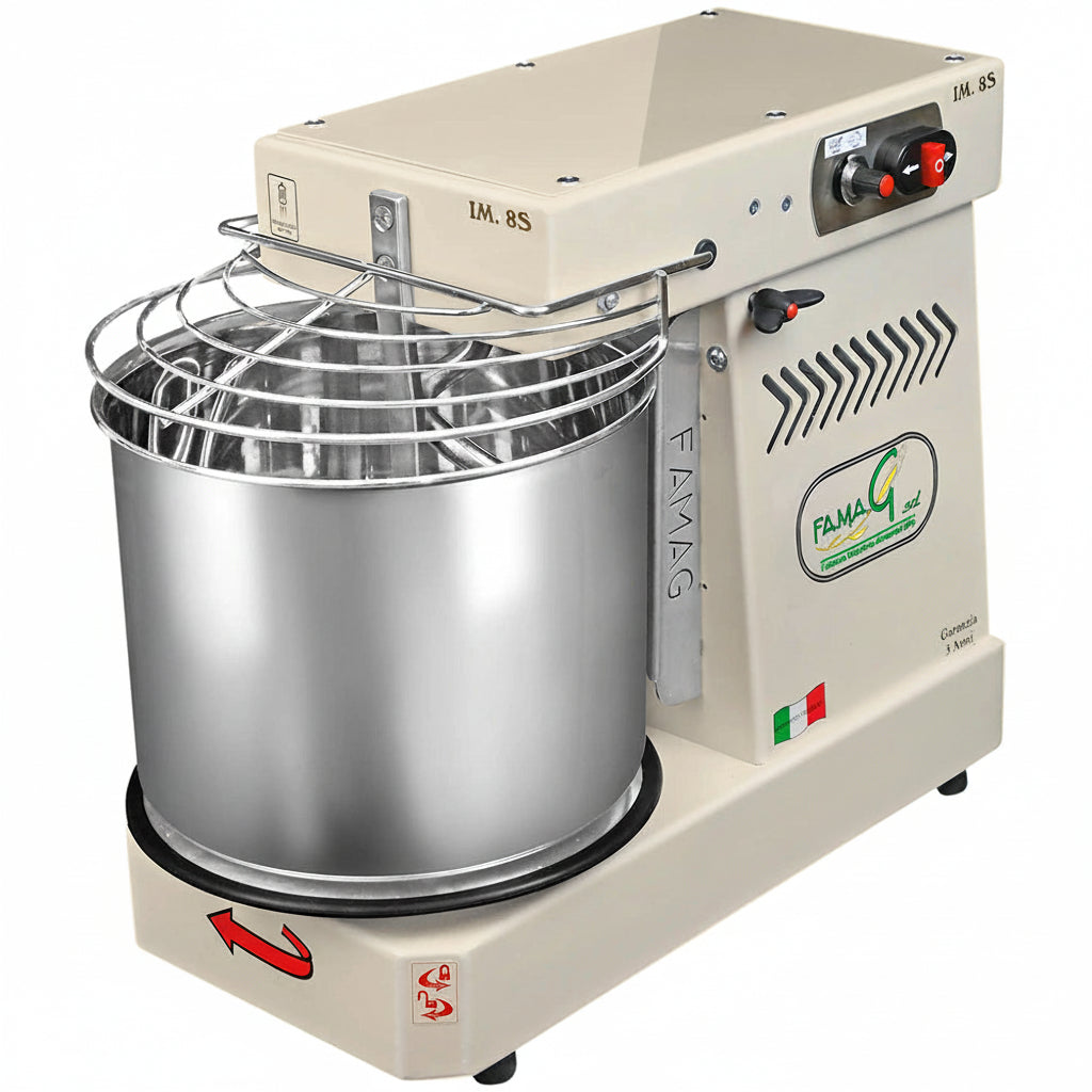 Famag IM8-S 10-Speed Removable Bowl Spiral Dough Mixer - Oyster