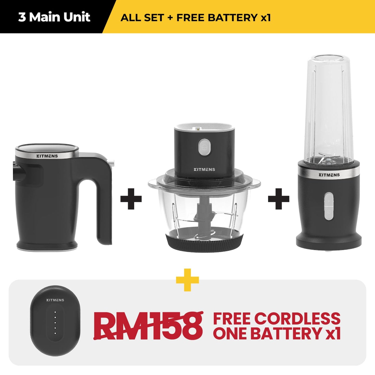 Kitmens ONE Cordless Hand Mixer KM-CHM