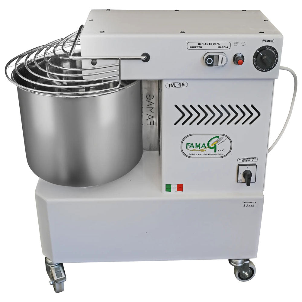 Famag IM15 10-Speed High Hydration Spiral Dough Mixer - side view