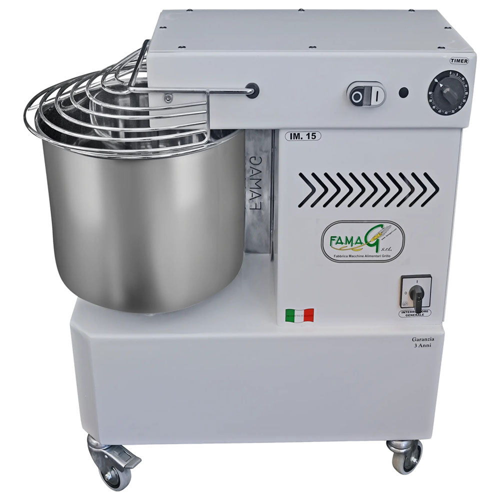 Famag IM15 Single Speed Spiral Dough Mixer - side view