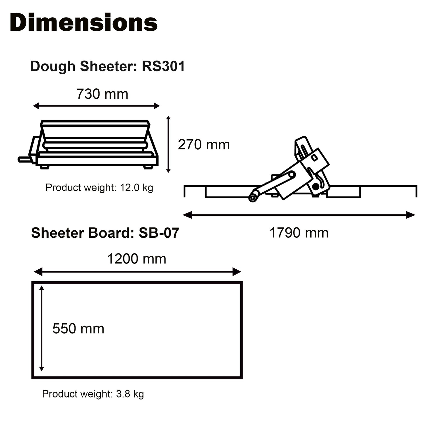 Kneader RS301 manual dough sheeter