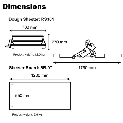 Kneader RS301 manual dough sheeter