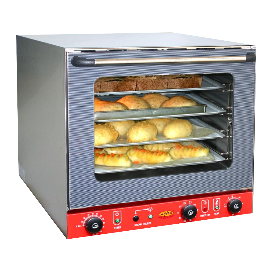 Soner SCO-4MF — Multifunction Electric Convection Oven With Steam Injection, 4 Trays
