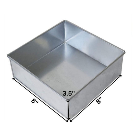 Square cake mould measured at the bottom: length x width x height