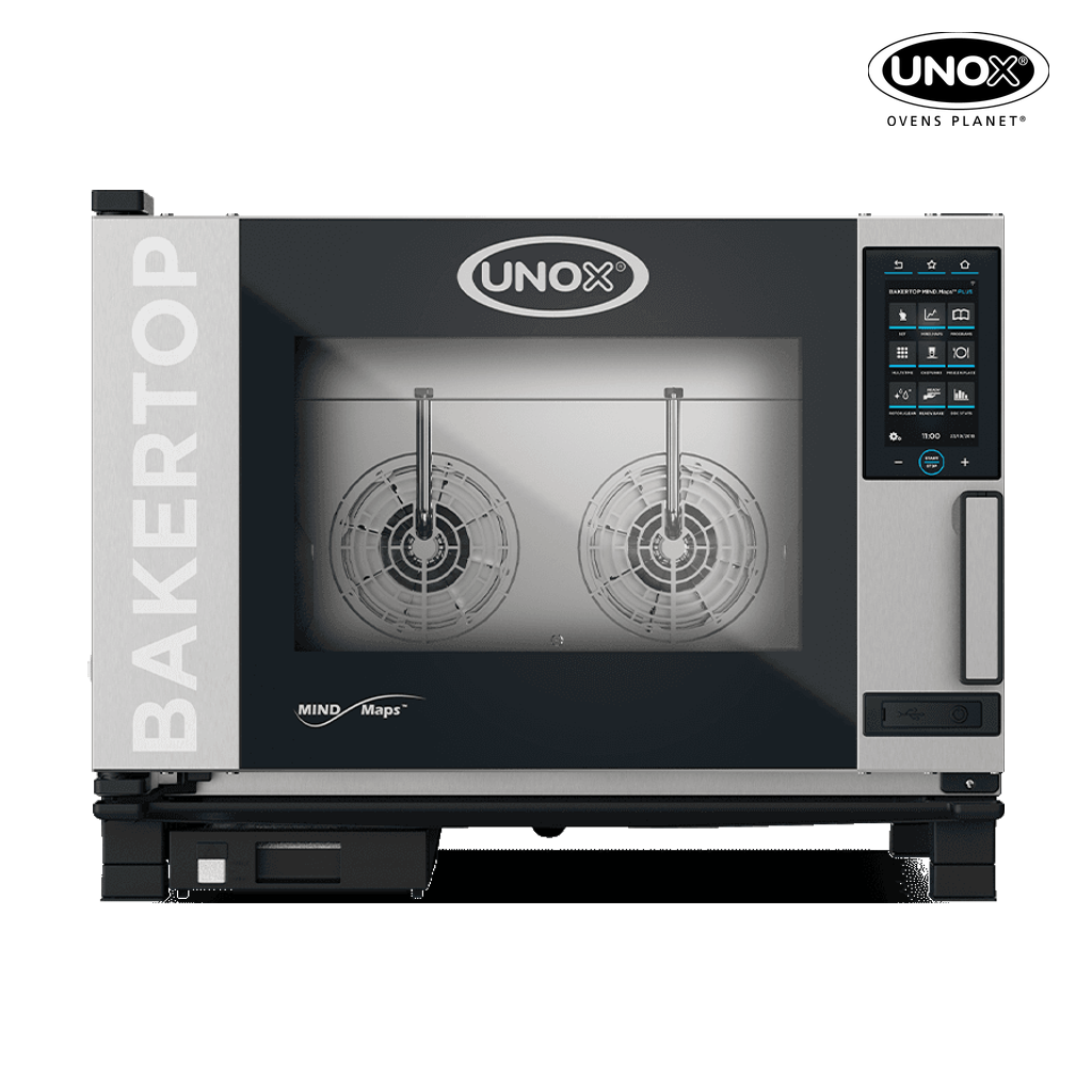 4 trays 600x400 Render of UNOX BAKERTOP MIND.Maps™ PLUS commercial combi oven XEBC-04EU-EPRM.