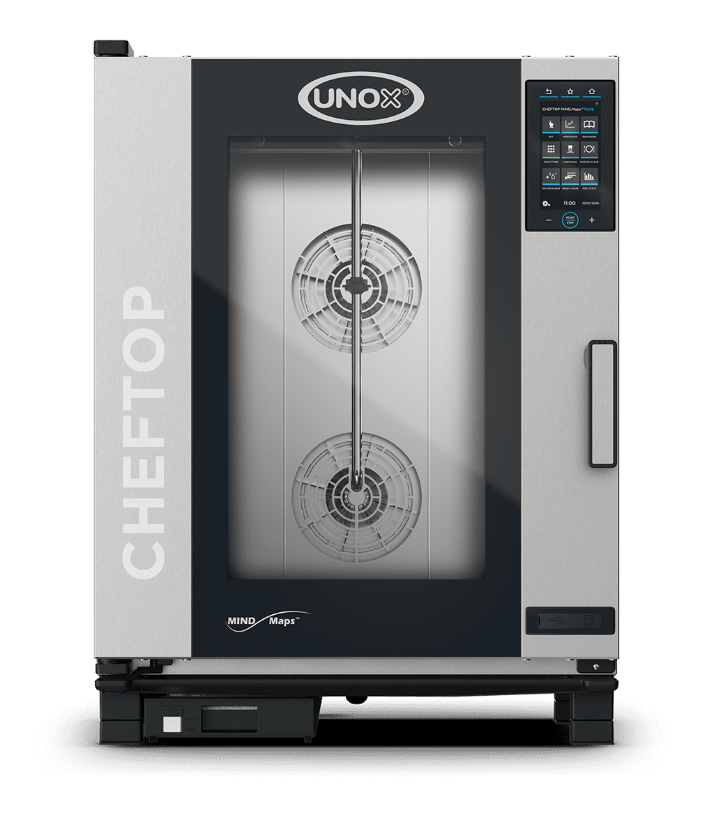 10 trays GN 1/1 Render of UNOX CHEFTOP MIND.Maps™ PLUS commercial combi oven XEVC-1011-EPRM.