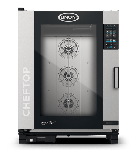 10 trays GN 2/1 Render of UNOX CHEFTOP MIND.Maps™ PLUS commercial combi oven XEVC-1021-GPRM.