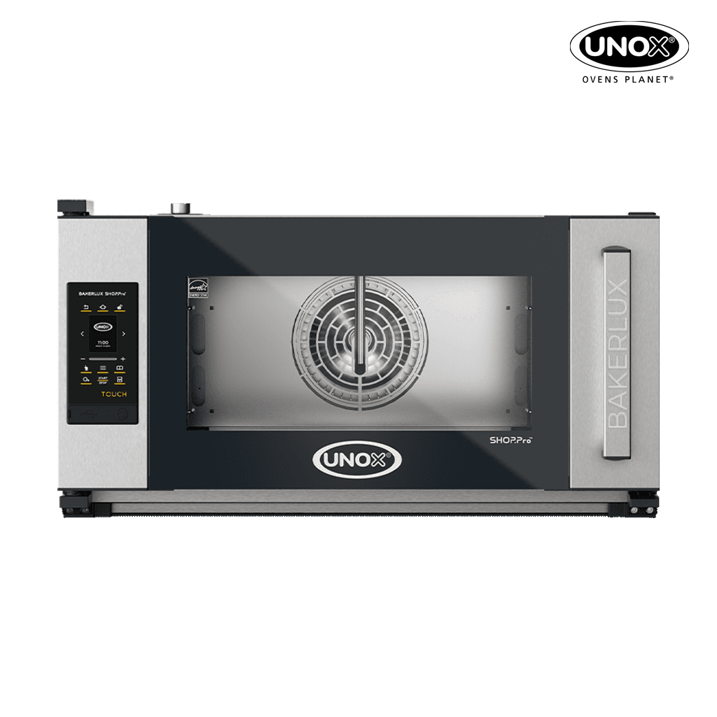 3 trays 600x400 Render of UNOX BAKERLUX SHOP.Pro™ TOUCH commercial convection with humidity oven XEFR-03EU-ETRV.