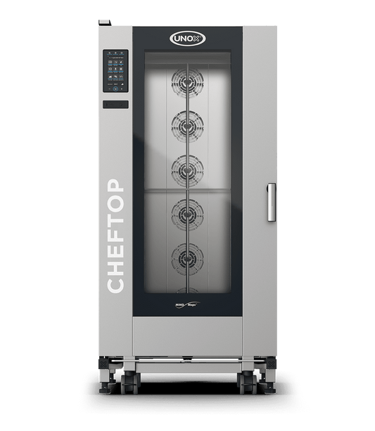 20 trays GN 2/1 Render of UNOX CHEFTOP MIND.Maps™ BIG PLUS commercial trolley combi oven XEVL-2021-YPRS.