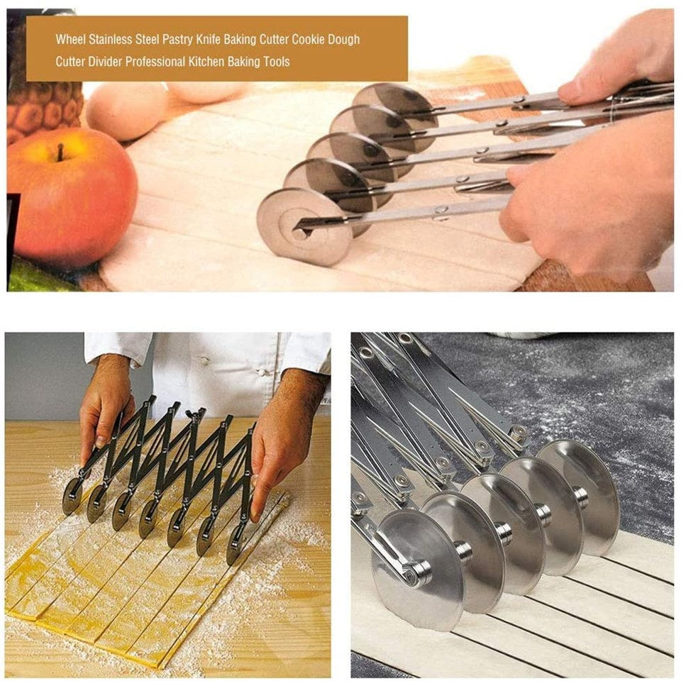 Cutting pastry dough into even strips