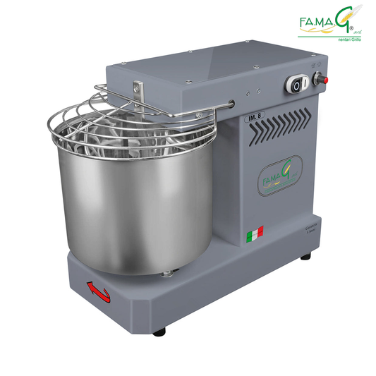 Famag IM8 Single Speed Spiral Dough Mixer - Dark Silver
