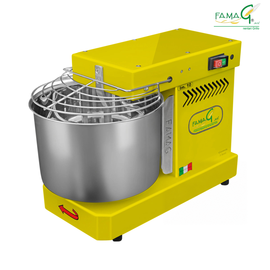 Famag IM10 Single Speed Spiral Dough Mixer - Mustard