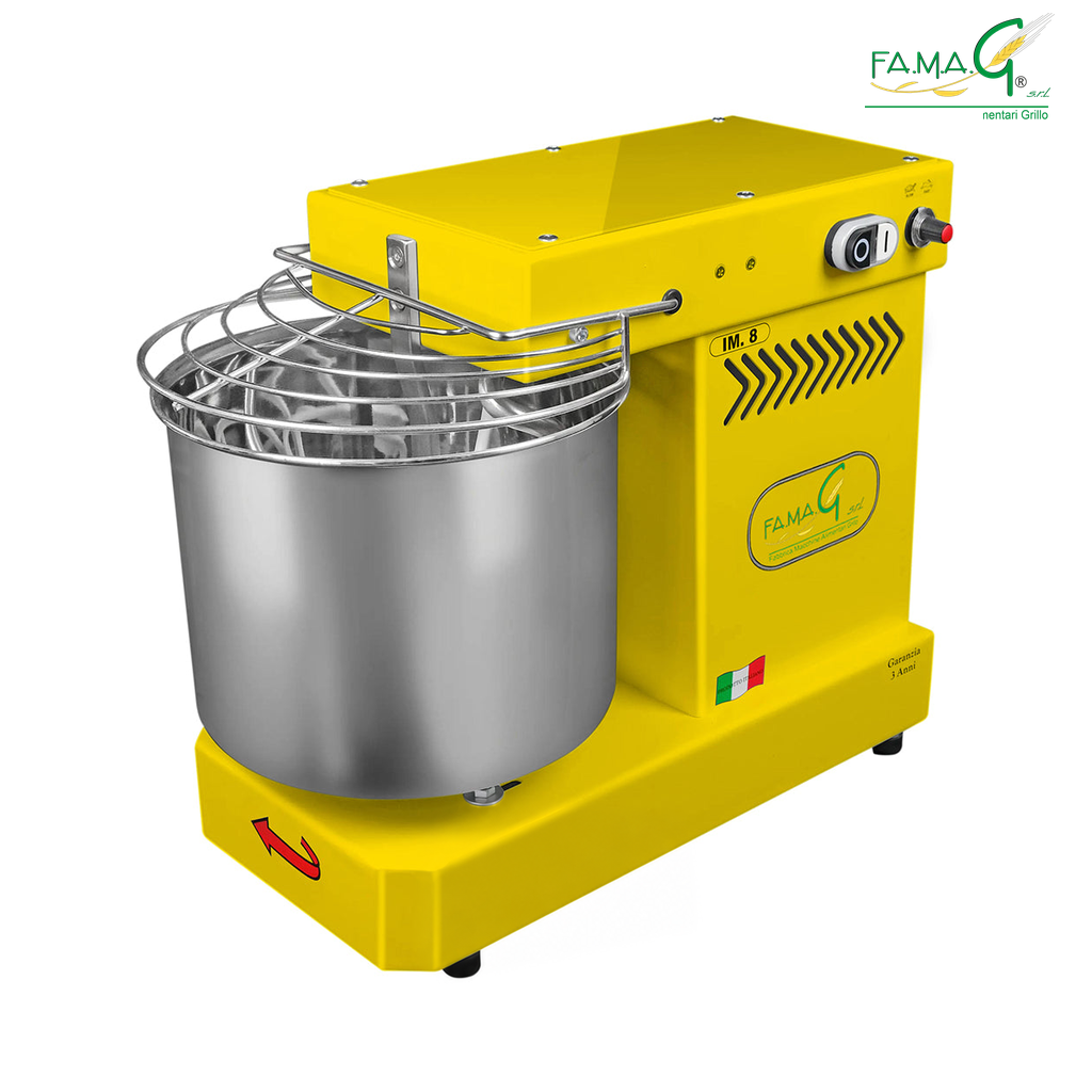 Famag IM8 10-Speed Spiral Dough Mixer - Mustard