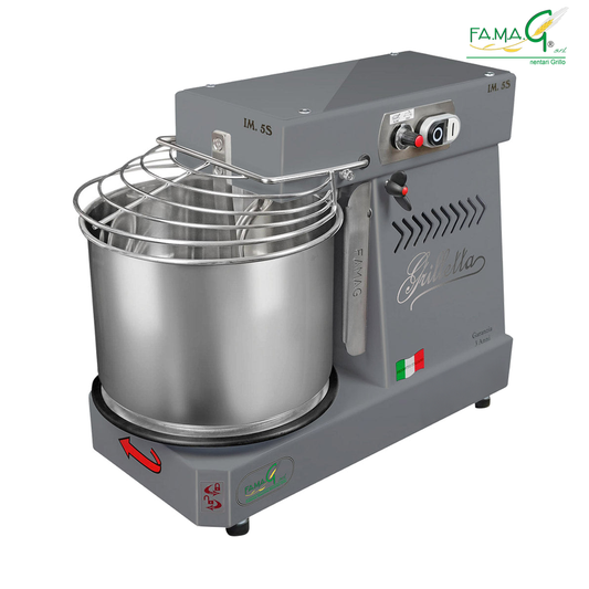 Famag IM5-S 10-Speed Removable Bowl Spiral Dough Mixer - Dark Silver