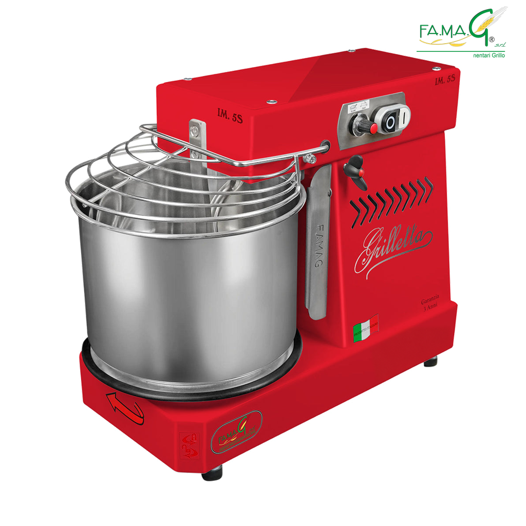Famag IM5-S 10-Speed Removable Bowl Spiral Dough Mixer - Ruby
