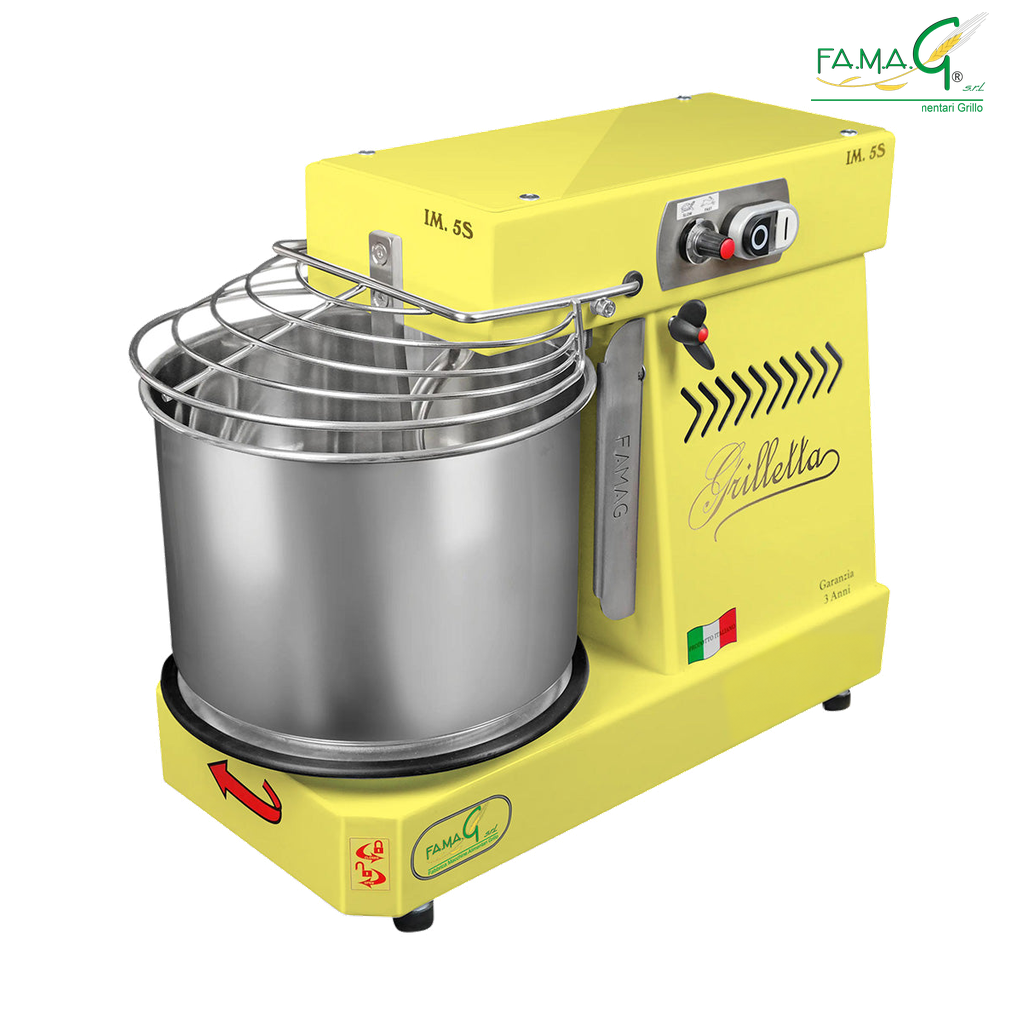 Famag IM5-S 10-Speed Removable Bowl Spiral Dough Mixer - Lemon