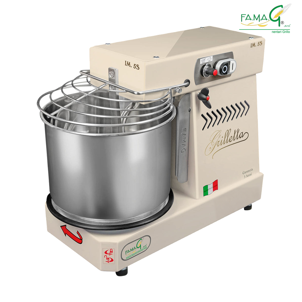 Famag IM5-S 10-Speed Removable Bowl Spiral Dough Mixer - Oyster