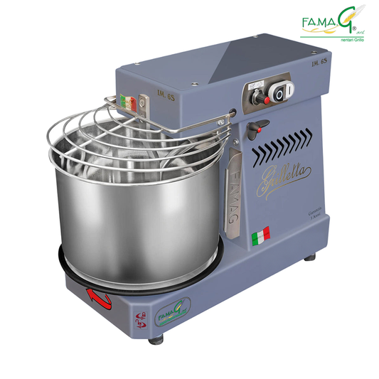 Famag IM6-S 10-Speed Removable Bowl Spiral Dough Mixer - Dark Silver