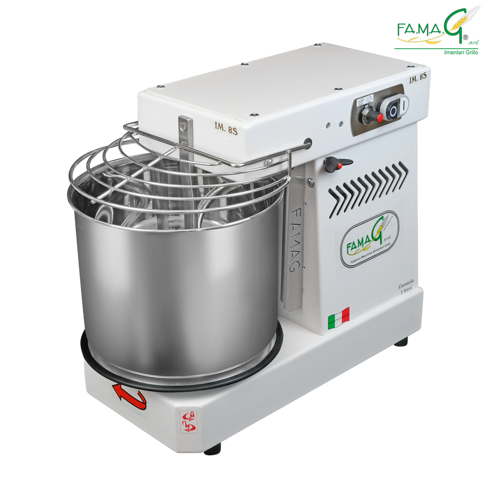 Famag IM8-S 10-Speed Removable Bowl Spiral Dough Mixer - Arctic White
