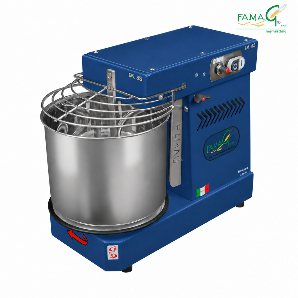 Famag IM8-S 10-Speed Removable Bowl Spiral Dough Mixer - Marina